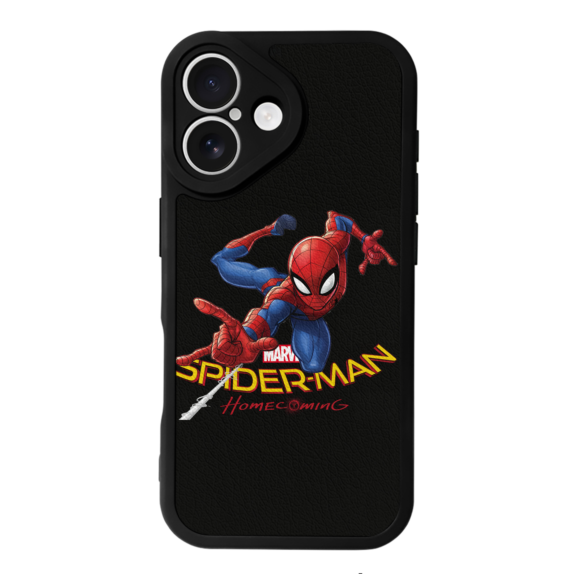 Spider Man スパイダーマン 【iPhone 16シリーズ対応】シリコンスマホケース（レザー調） 材質：シリコン